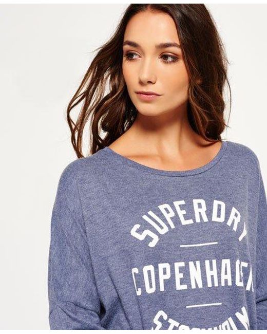 Superdry Blue Nordic Brushed Top Pale