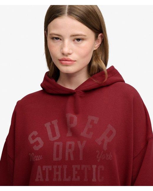 Superdry Red & Co Athletic Essentials Relaxed Hoodie