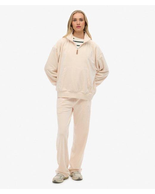 Superdry Natural & Co Country Club Velour Quarter Zip