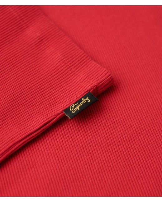 Superdry Red & Co Athletic College Graphic Rib Cami Top