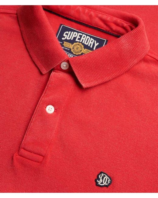 Superdry Red & Co Vintage Destroy Polo Shirt for men