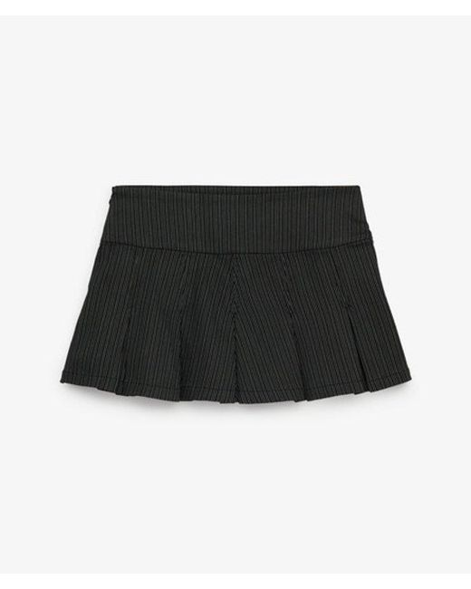 Superdry Black Bench X & Co Bench Logo Pleated Stripe Mini Skirt