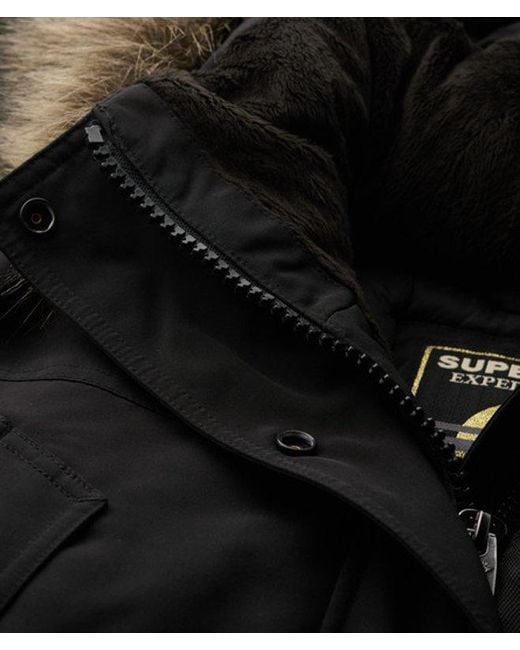 Superdry Black & Co Everest Faux Fur Parka Coat
