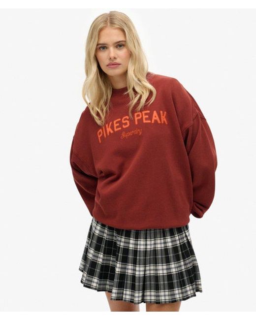 Superdry Red & Co Outdoor Location Loose Crew Sweatshirt