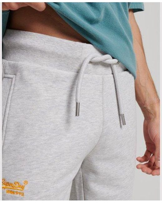 Superdry Gray Vintage Logo Embroidered Unbrushed joggers for men