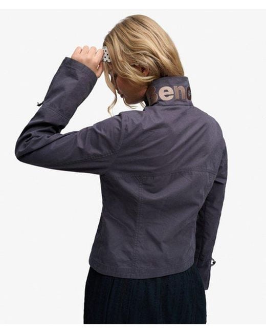 Superdry Blue Bench X & Co Bench High Neck Peached Jacket