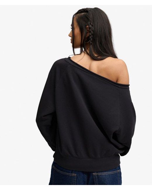 Superdry Black Bench X & Co Bench Bardot Oversized Sweatshirt