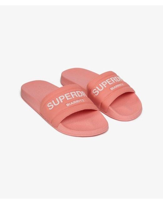 Superdry Pink & Co Destination Pool Sliders