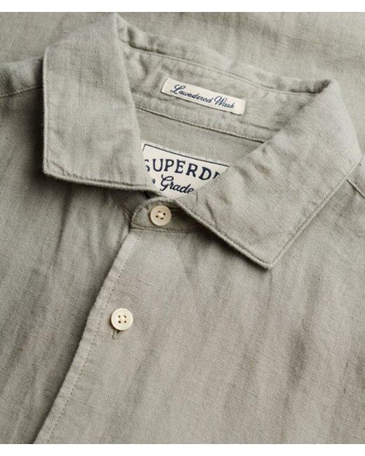 Superdry Gray & Co Riviera Long Sleeve Linen Shirt for men