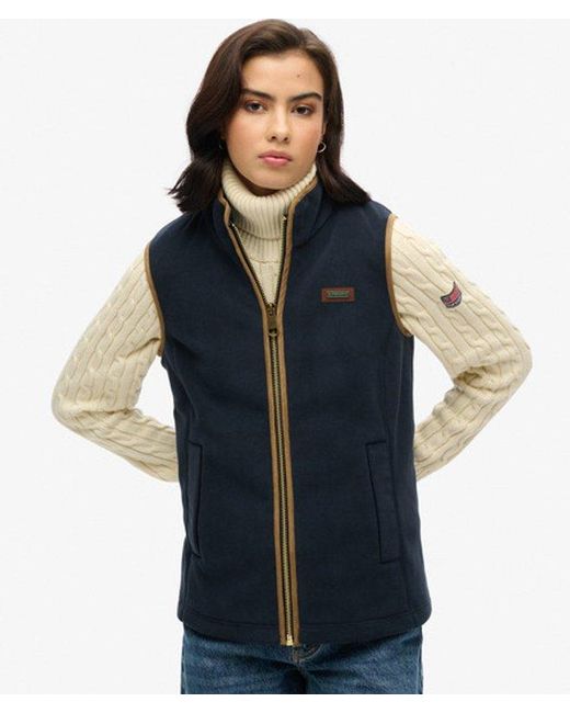 Superdry Blue Estate Fleece Gilet