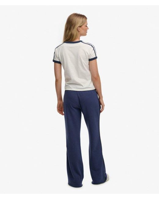 Superdry Blue & Co Athletic Essentials Stripe Flare joggers