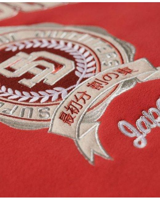 Superdry College Jersey Bomberjack Met Grafische Print in het Red