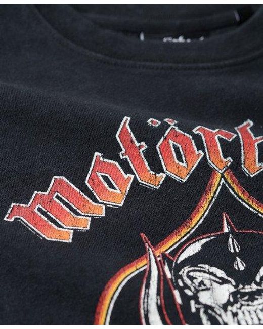 Superdry Black Motörhead X Cap Sleeve Band T-shirt