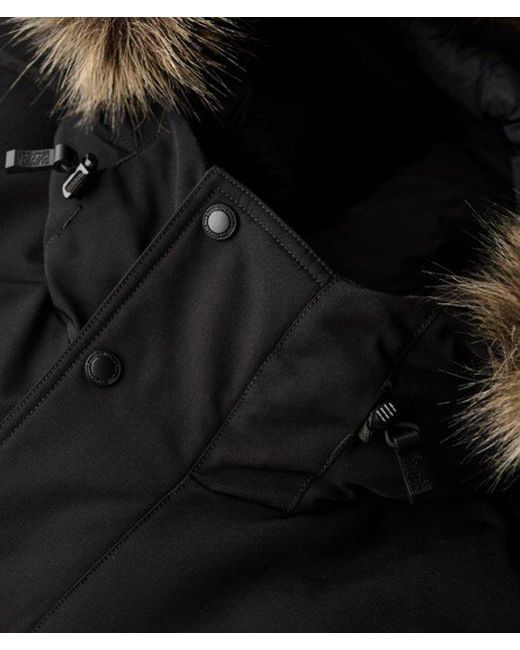Superdry Black Everest Faux Fur Bomber Jacket for men