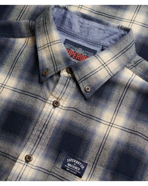 Superdry Blue & Co Long Sleeve Cotton Lumberjack Shirt for men