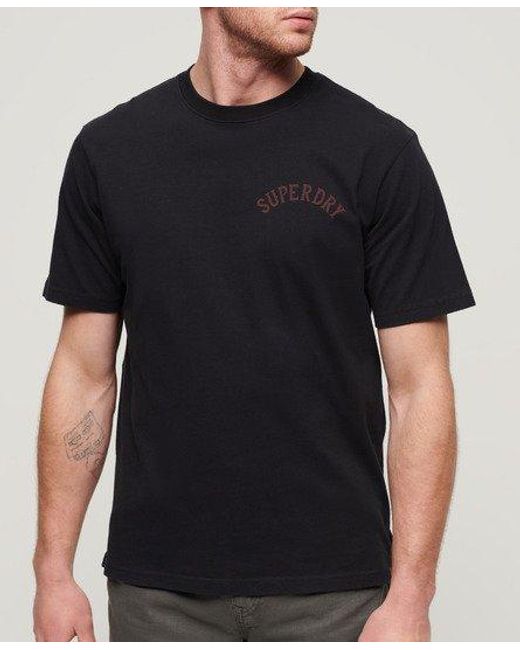 Superdry Black Tattoo Graphic Loose Fit T-shirt for men
