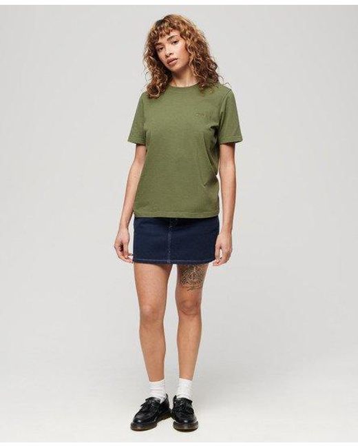 Superdry Green Organic Cotton Vintage Logo Embroidered T-shirt