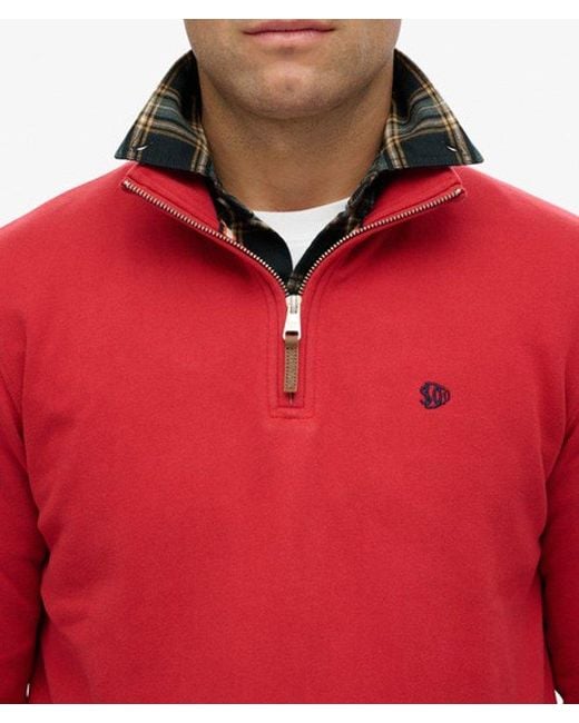 Superdry Red & Co Preppy Half Zip Jumper for men