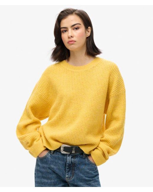 Superdry Yellow & Co Brushed Crew Neck Jumper