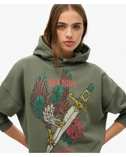 Superdry Green Neo Trad Tattoo Relaxed Hoodie