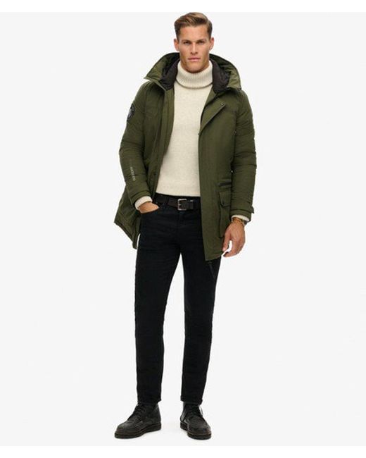 Superdry Green City Padded Parka Coat for men