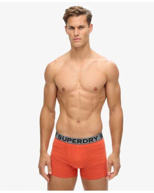 Superdry Red Organic Cotton Boxer Triple Pack for men