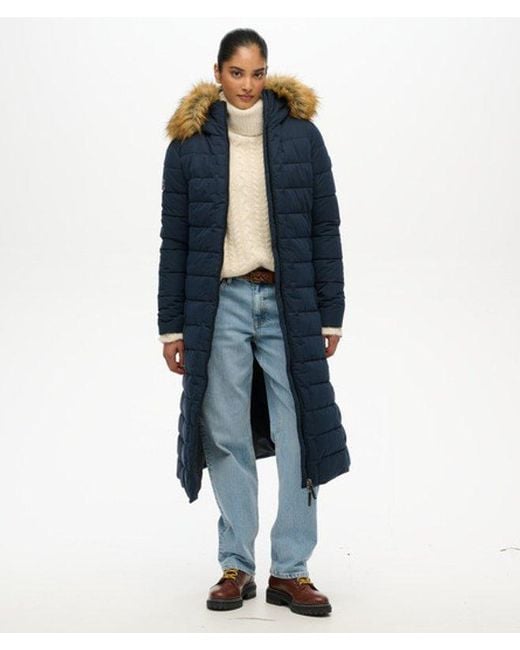 Superdry Blue & Co Arctic Long Puffer Coat