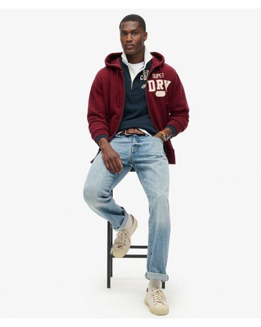 Superdry Embroidered Vintage Athletic Zip Hoodie for men