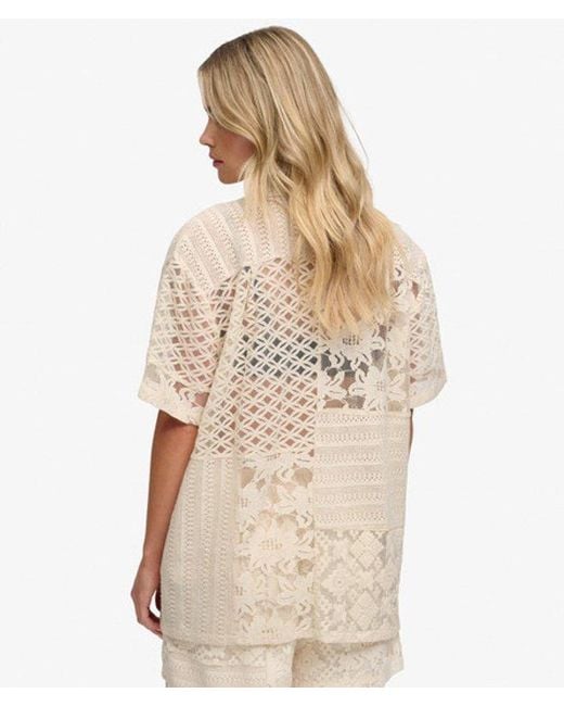 Superdry Natural & Co Lace Patchwork Beach Resort Shirt