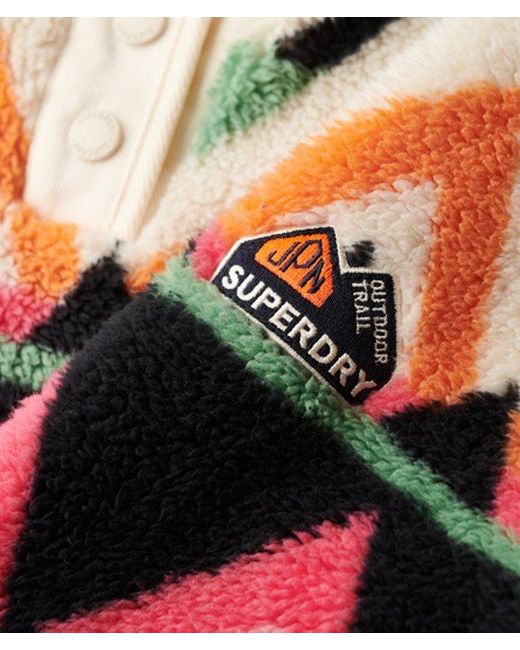 Superdry Red Classic Colourblock Super Soft Printed Henley Jumper