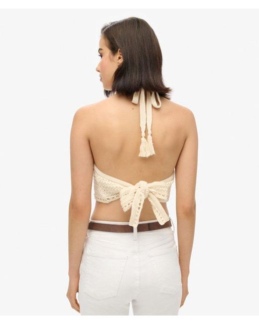 Superdry White & Co Cropped Halter Crochet Top
