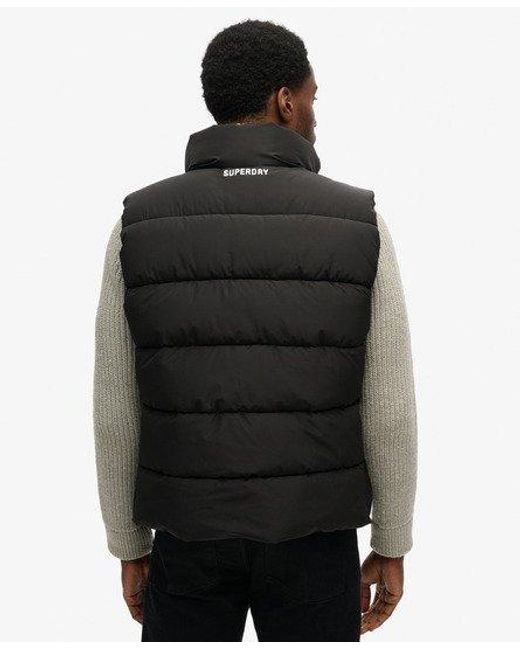 Superdry Gray Sports Puffer Gilet for men