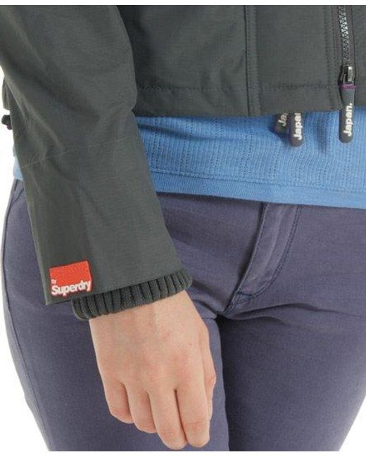Superdry Gray Pop Zip Windcheater Light Charcoal