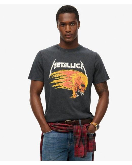 Superdry Gray X Metallica Classic Limited Edition Band T-shirt for men