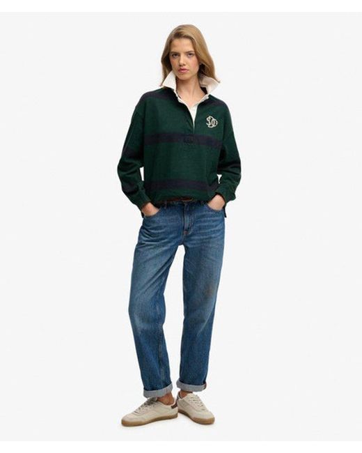 Superdry Green & Co Heritage Stripe Rugby Top