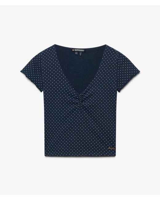 Superdry Athletic Essentials Top Slanke Pasvorm in het Blue