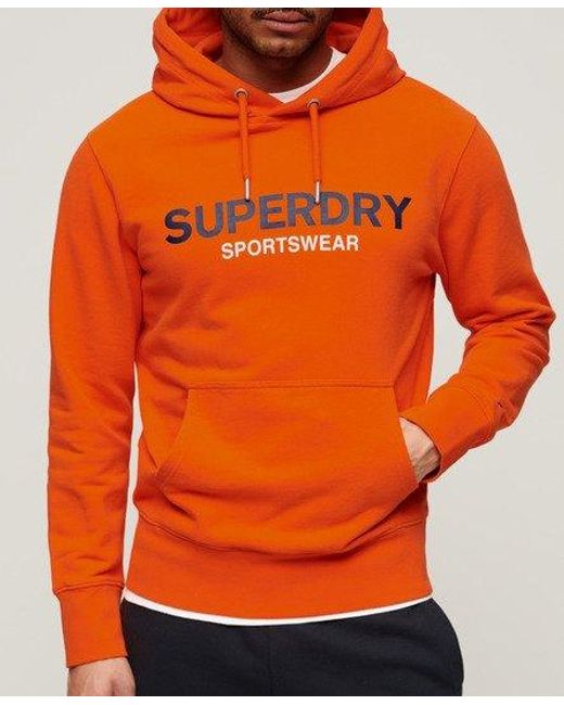 Superdry Sportswear Logo Hoodie Met Losse Pasvorm in het Orange voor heren