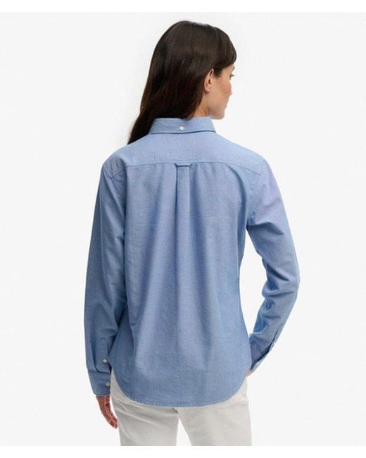 Superdry Blue & Co Slim Oxford Long Sleeve Shirt