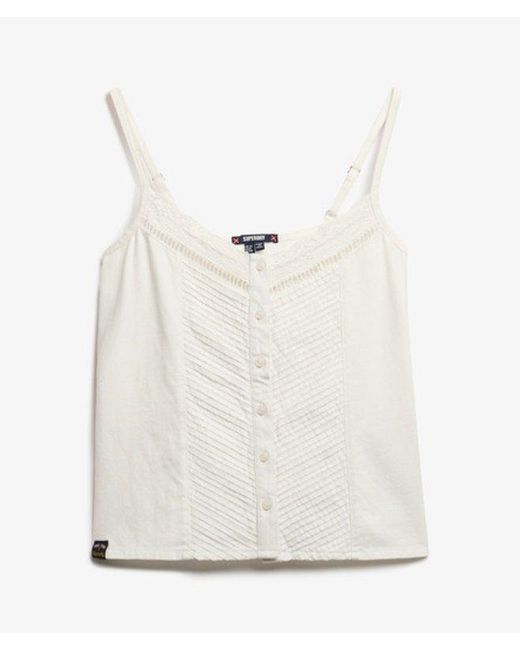 Superdry White & Co Lace Button Through Cami Top