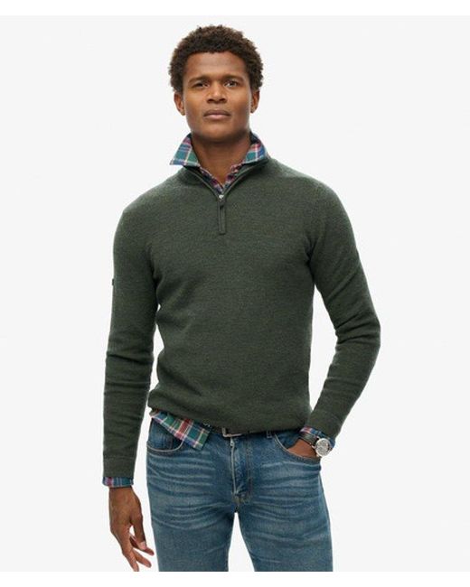 Superdry Green & Co Merino Half Zip Jumper for men