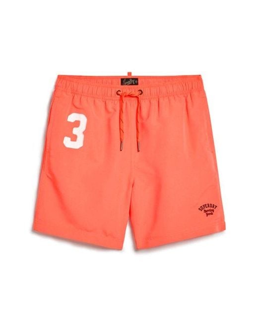 Superdry & Co Classic Embroidered Recycled Polo 17-inch Swim Shorts for men