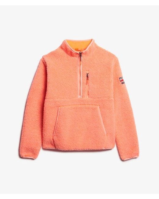 Superdry Orange Outdoor Half Zip Fleece