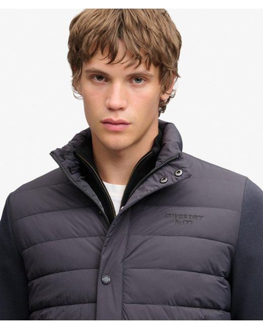 Superdry Black Interlock Hybrid Jacket for men