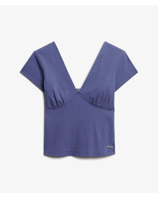 Superdry Blue & Co Cap Sleeve Corset Top
