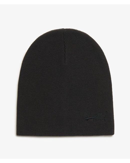Superdry Black & Co Essential Logo Knitted Beanie Hat for men