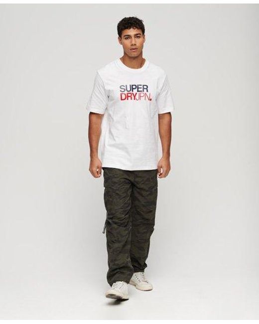 Superdry White Logo Print Oversized T-shirt for men