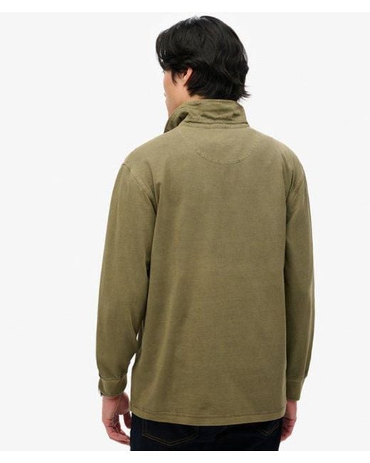 Superdry Green & Co Long Sleeved Contrast Stitch Rugby Shirt for men