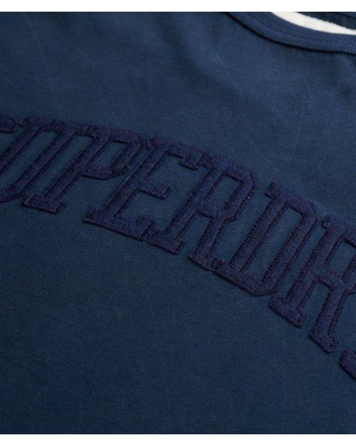 Superdry Blue Athletic Tonal Oversized T-shirt