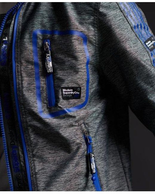Superdry Black Limited Edition Hybrid Borg Sd-Windcheater Jacket Mega Grit/Strong Cobalt for men