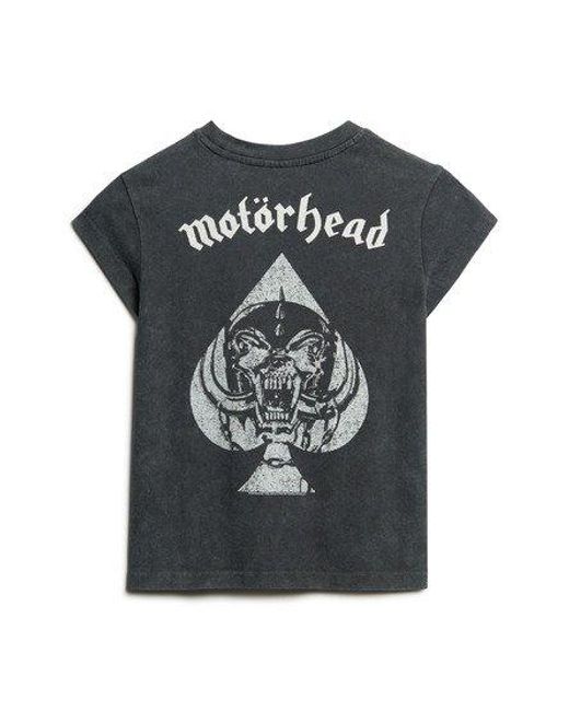 Superdry Motörhead X T-shirt Met Kapmouwen in het Black